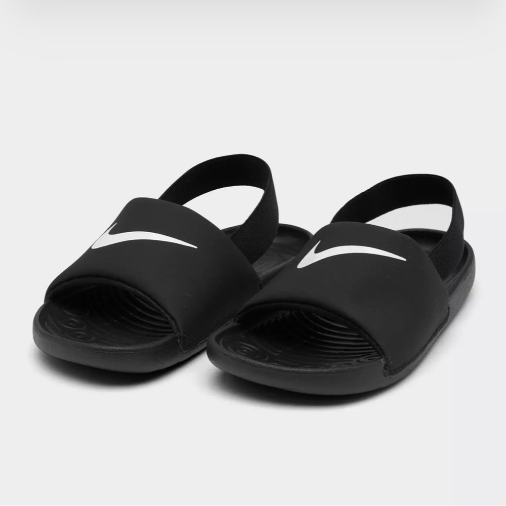 New Nike Kawa Slide Infant/Toddler Shoes black white sandal 5 or 7